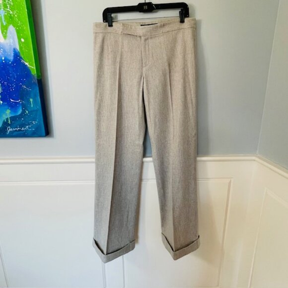Ralph Lauren Black Label Women's Wool & Cashmere Wide Leg/Flare Pants Gray 10 - Picture 2 of 10